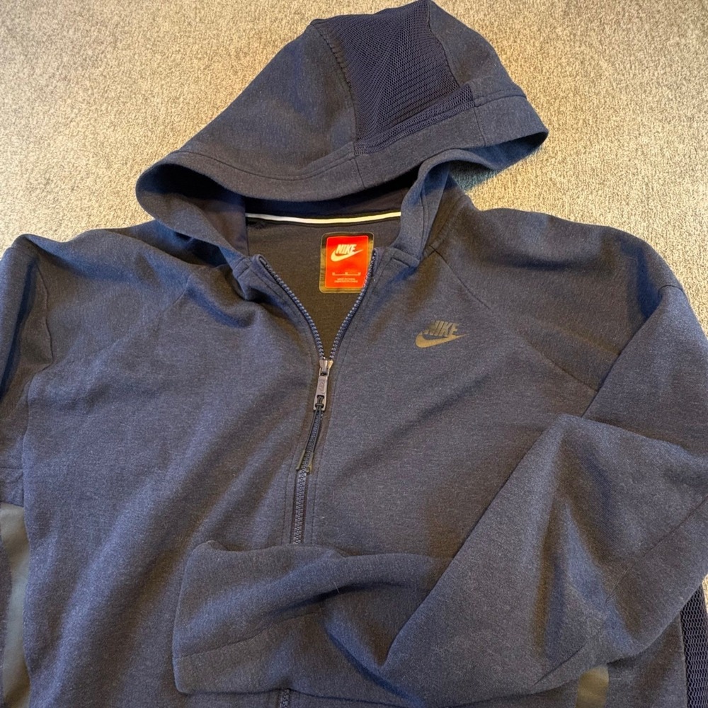 NIKE  Tech Fleece Mesh Cocoon Full Zip Hoodie Women's M Jacket Navy Blue 725844